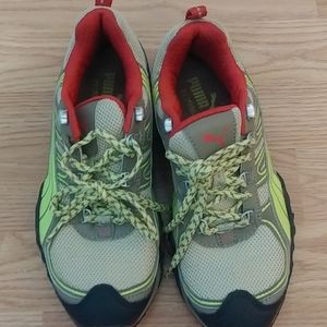 Puma Lime Green & Red Sneakers